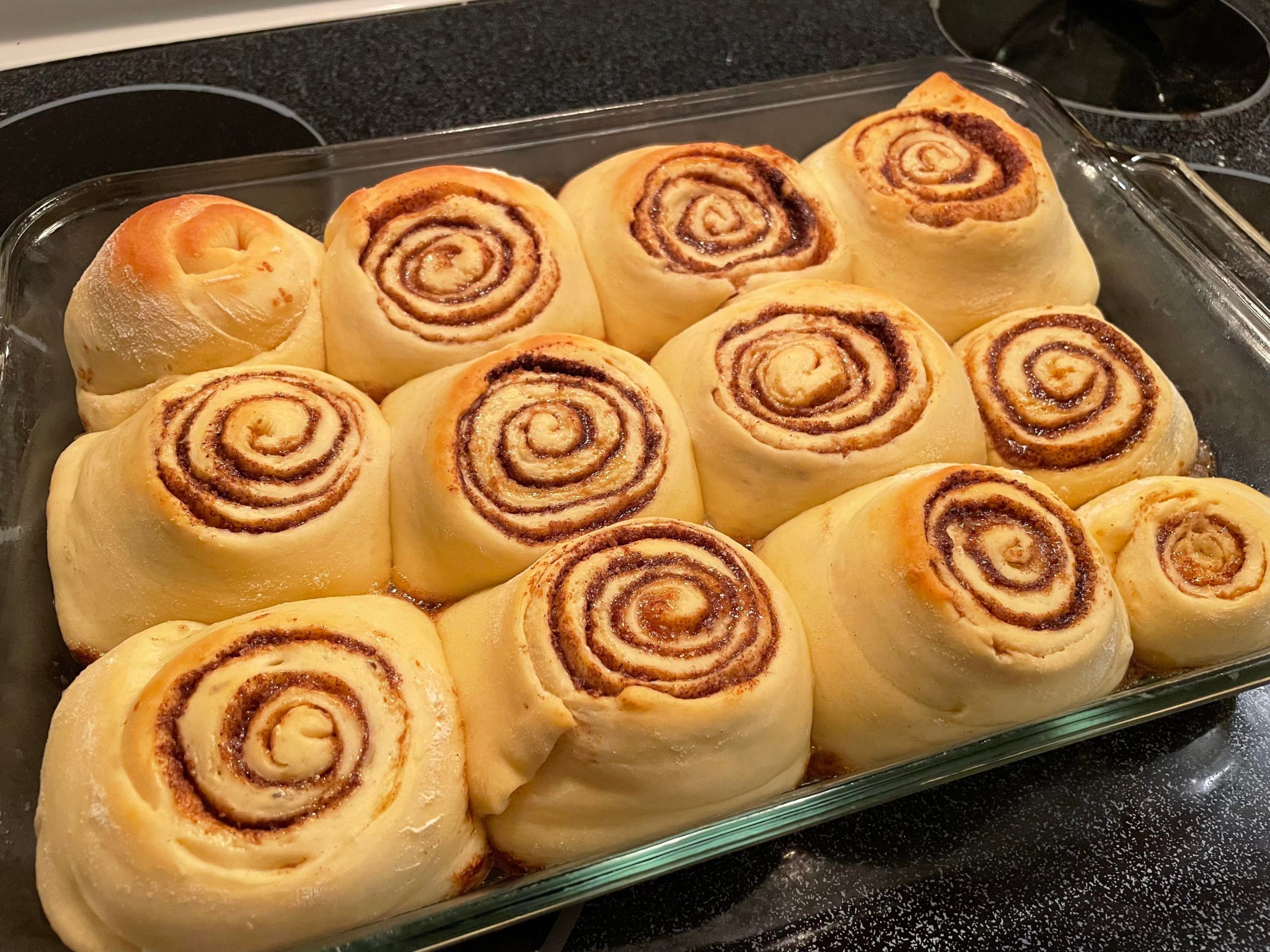 Homemade cinnamon rolls using Joshua Weissman’s recipe Dining and Cooking