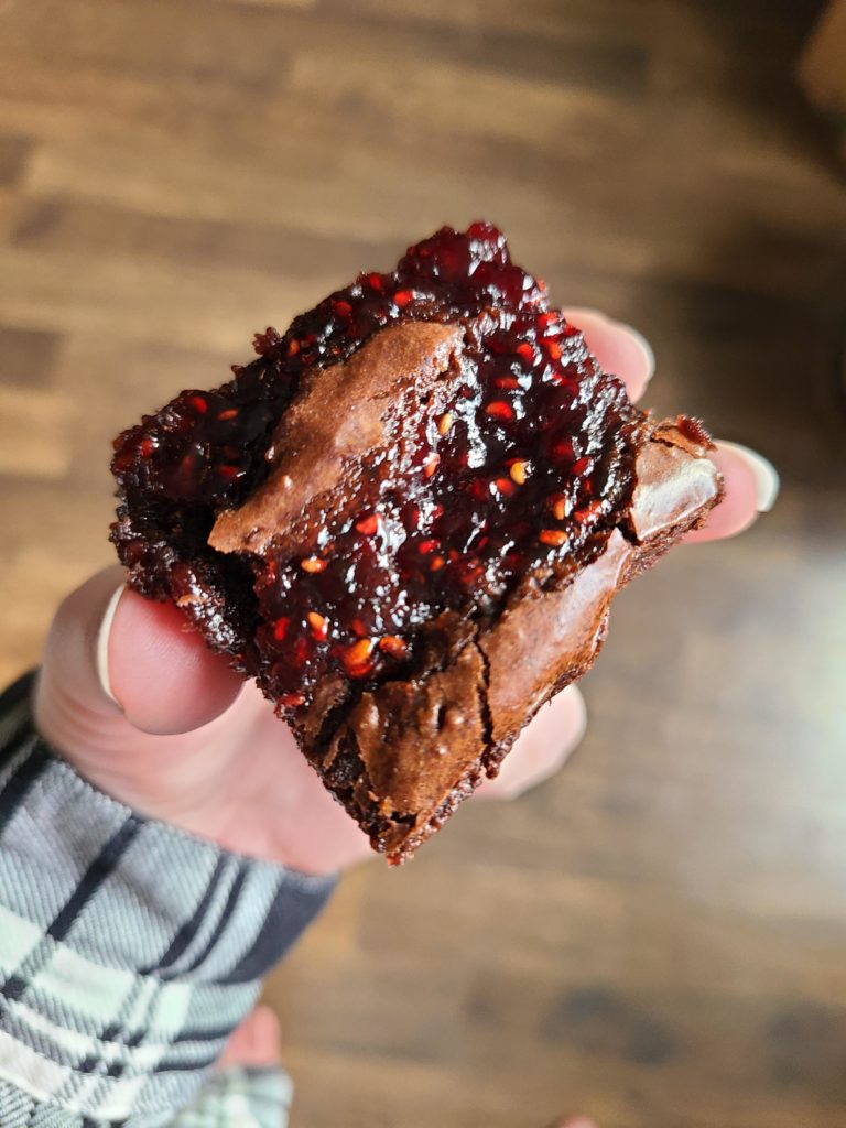 The most perfect raspberry swirl brownie I've ever made