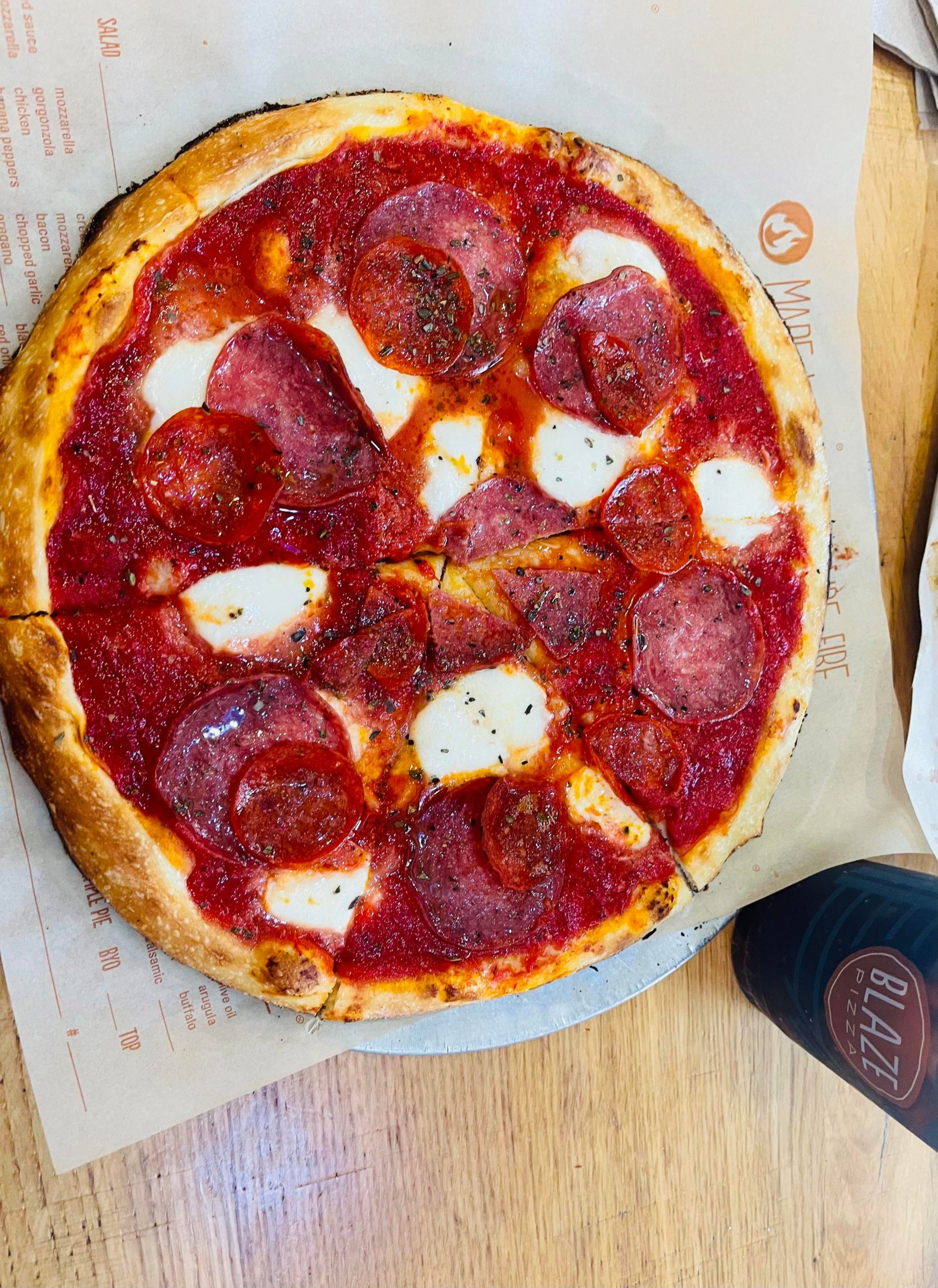 Pepperoni and salami with ovalini cheese and oregano Dining and Cooking