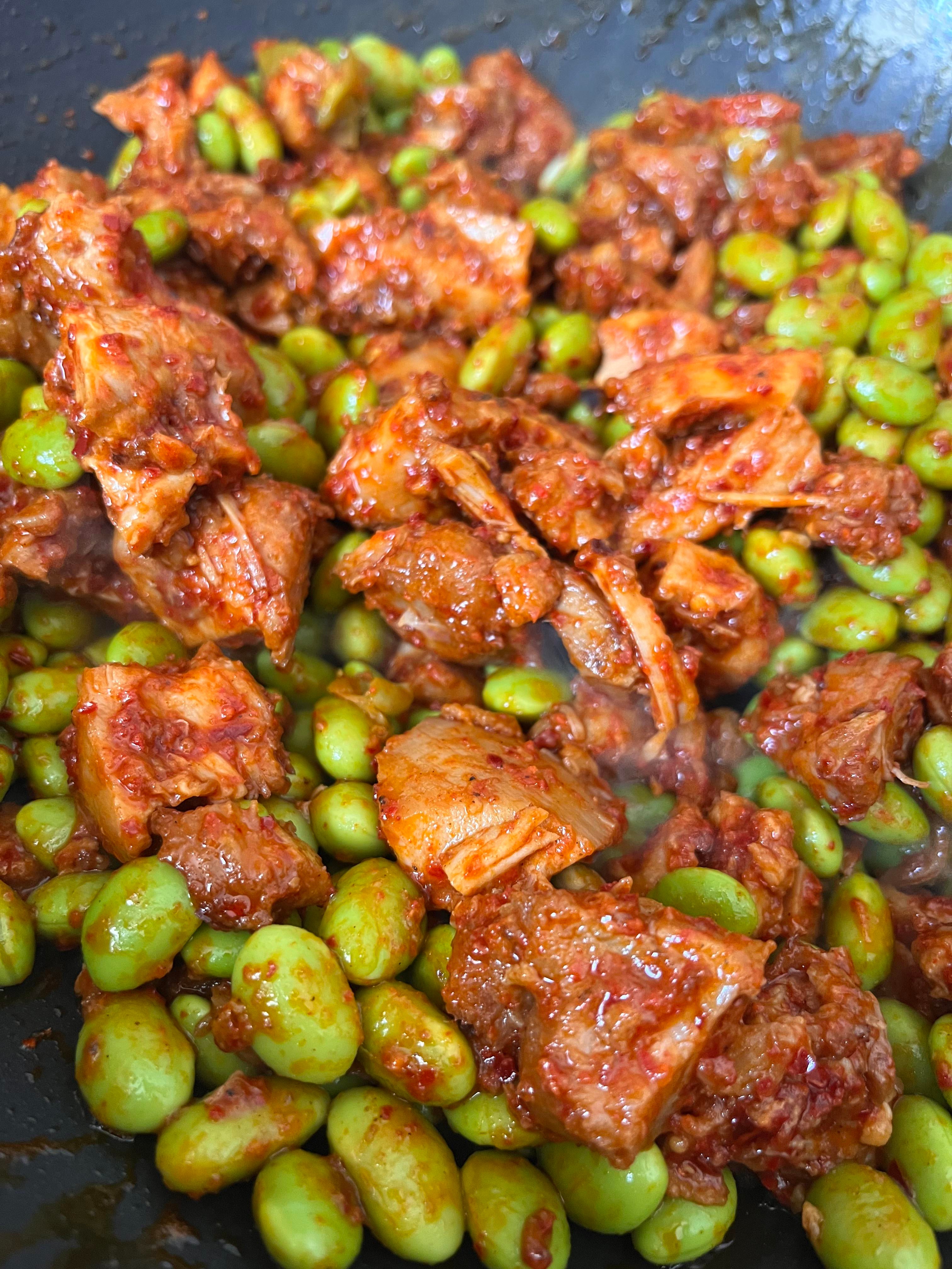 Gochujang chicken and edamame Dining and Cooking