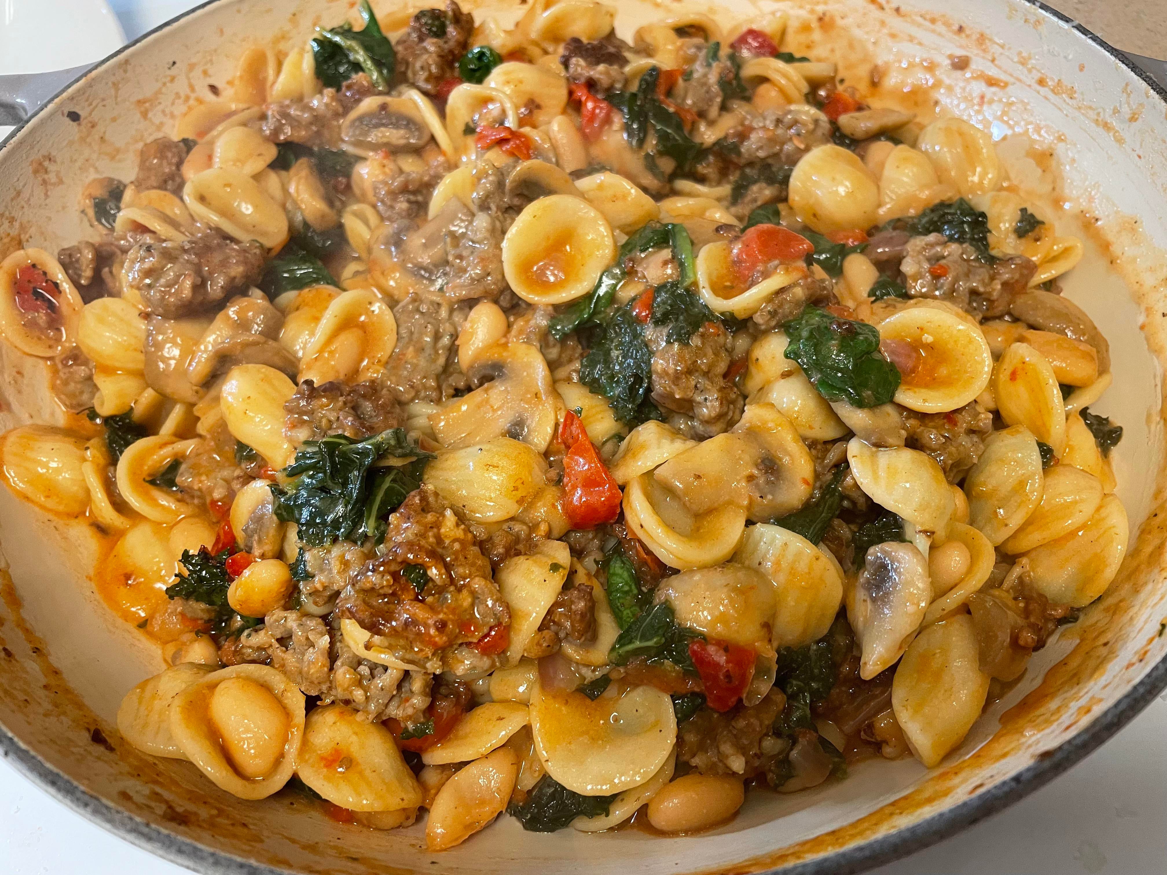 Orecchiette With sausage and kale Dining and Cooking