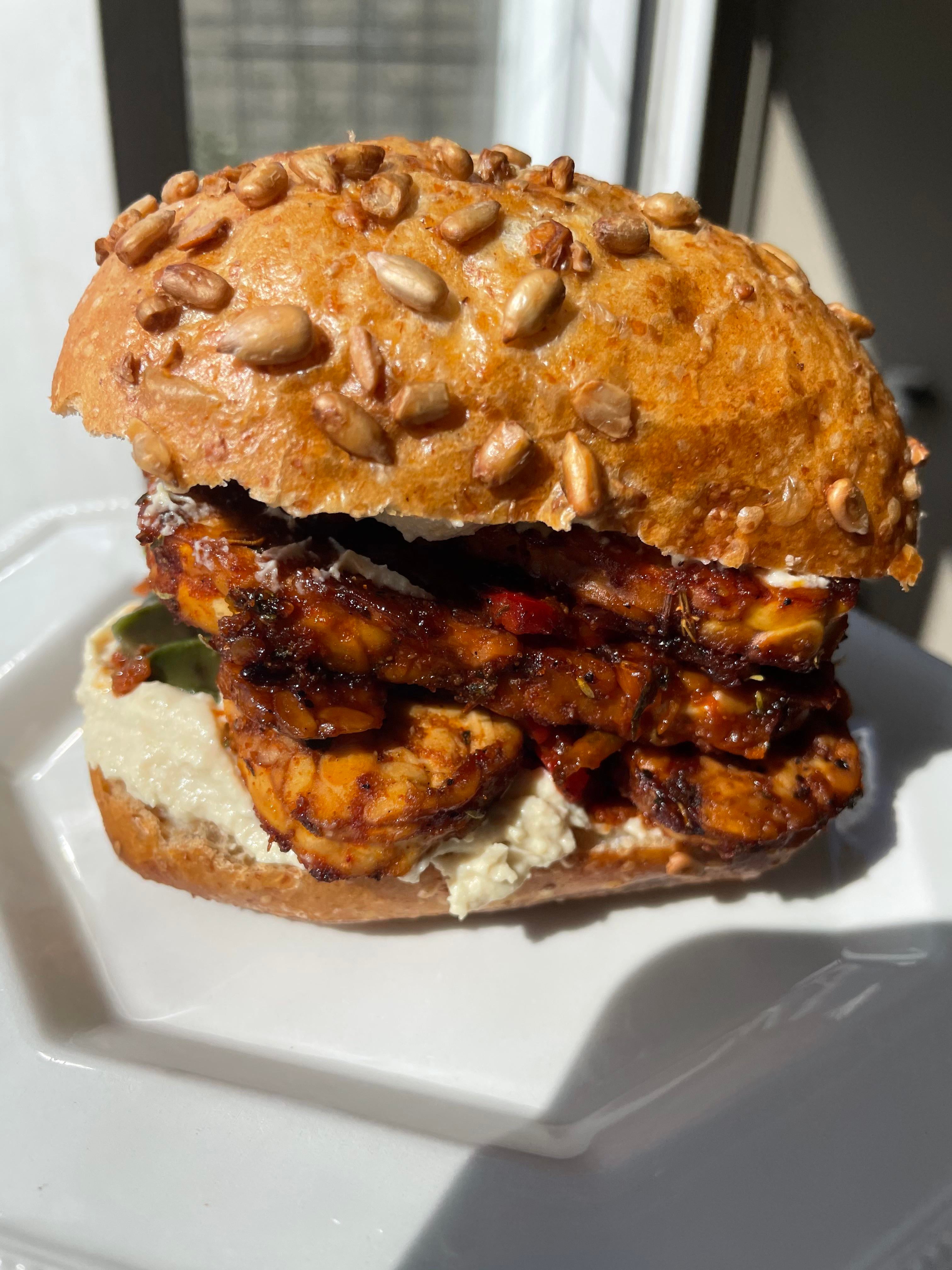Tempeh breakfast sandwich Dining and Cooking