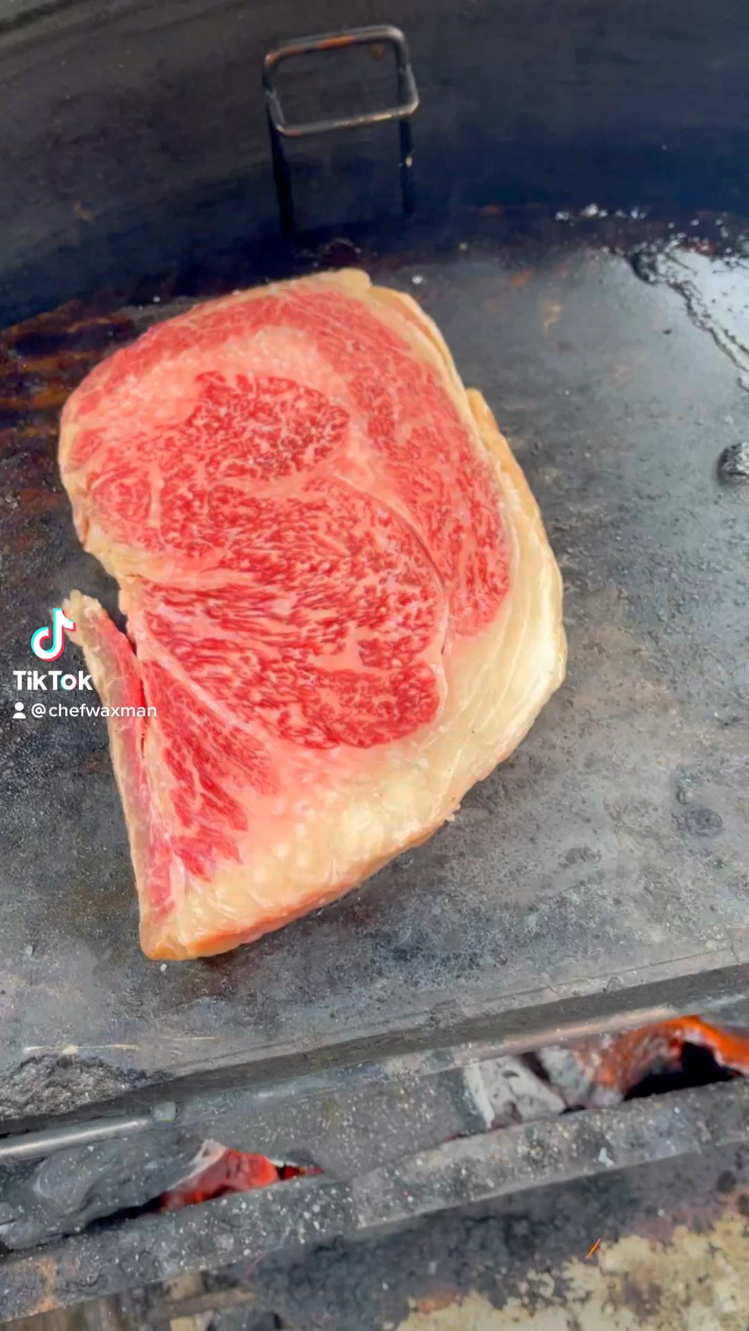 A5 Japanese Wagyu Ribeye. Cooked on the Kamado Joe Soapstone. Dining