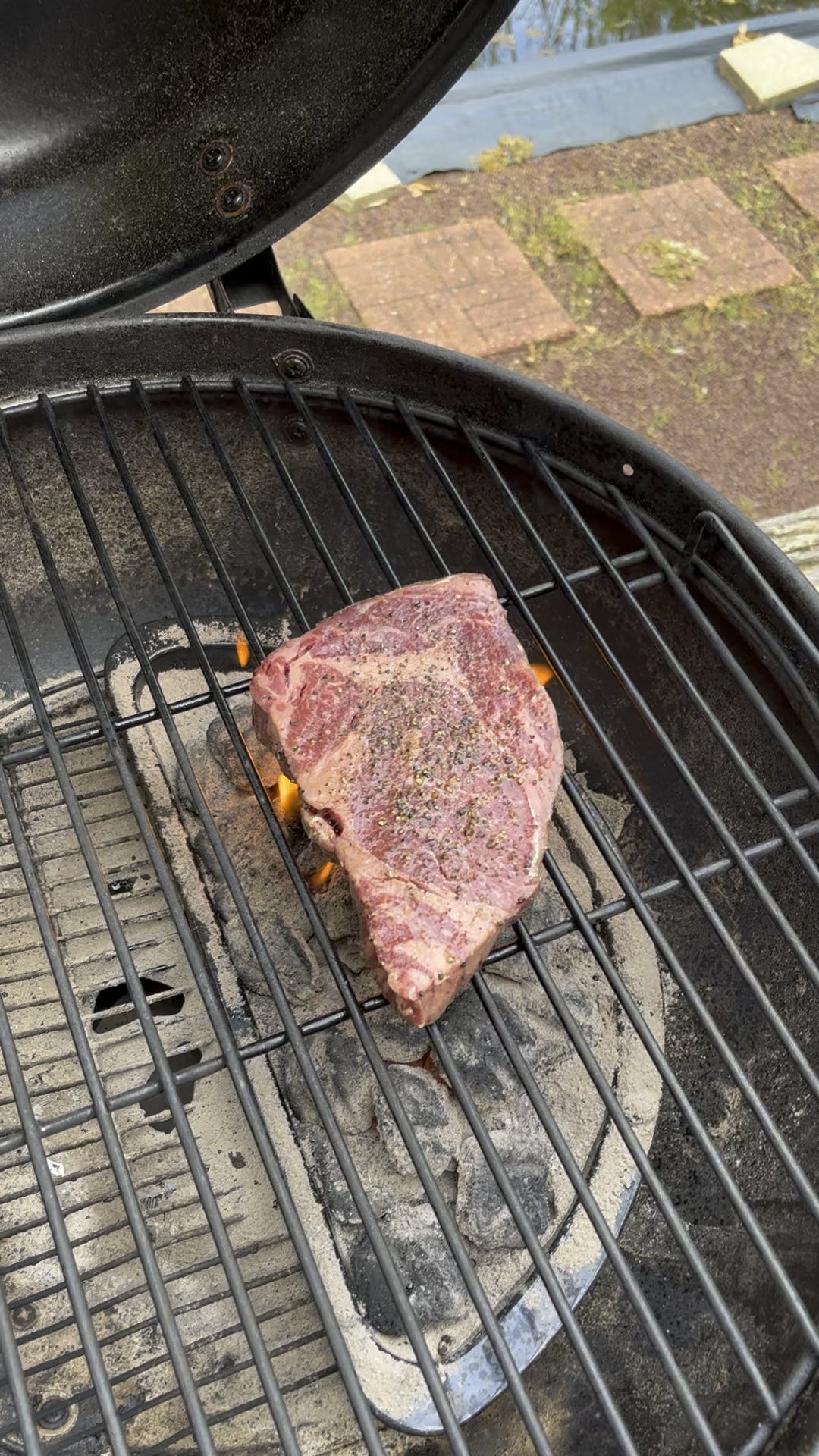 Trader Joe’s ribeye, very under rated. Love hearing that sizzle