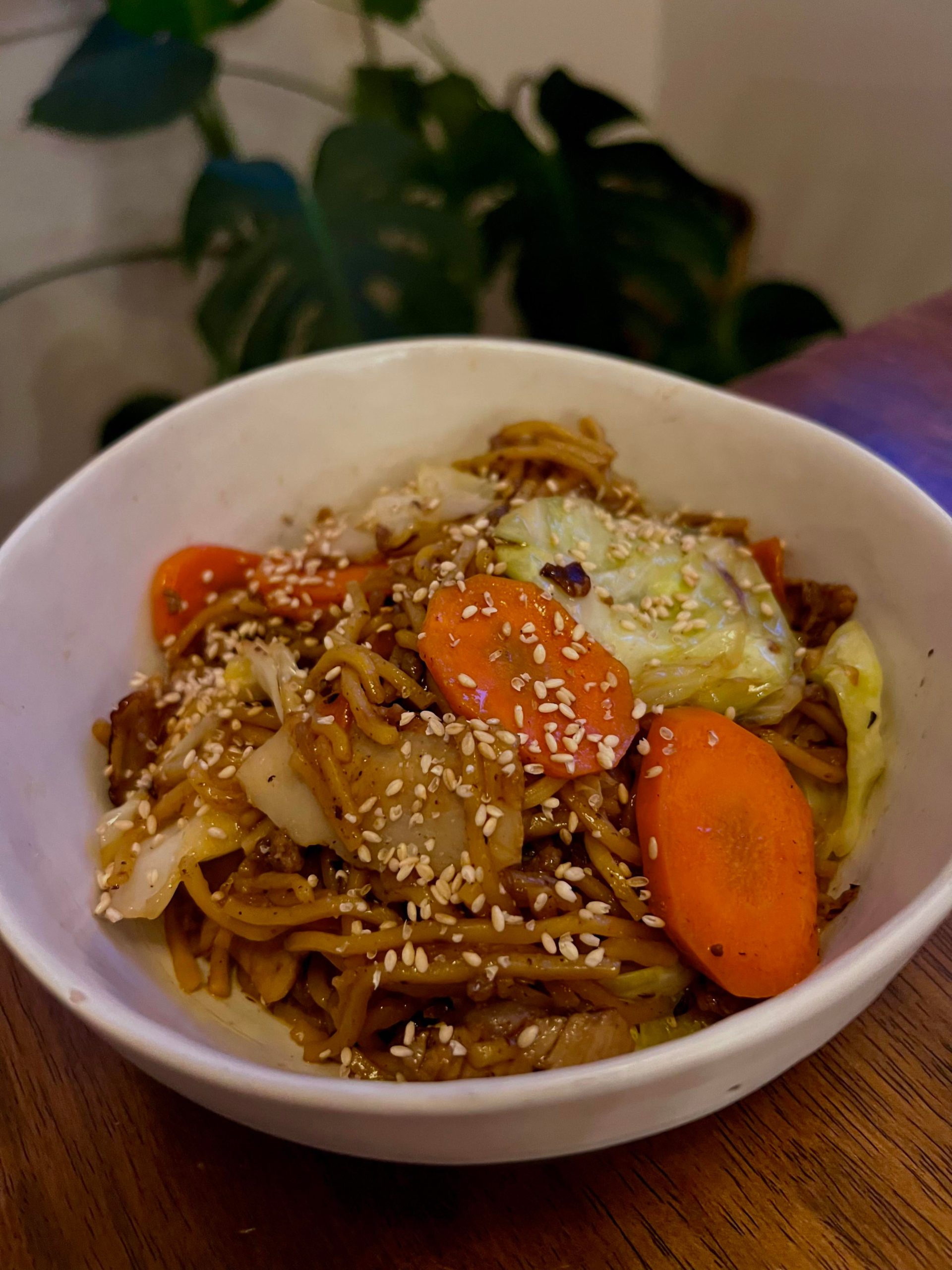 And now for something completely different yakisoba, pork belly, beef