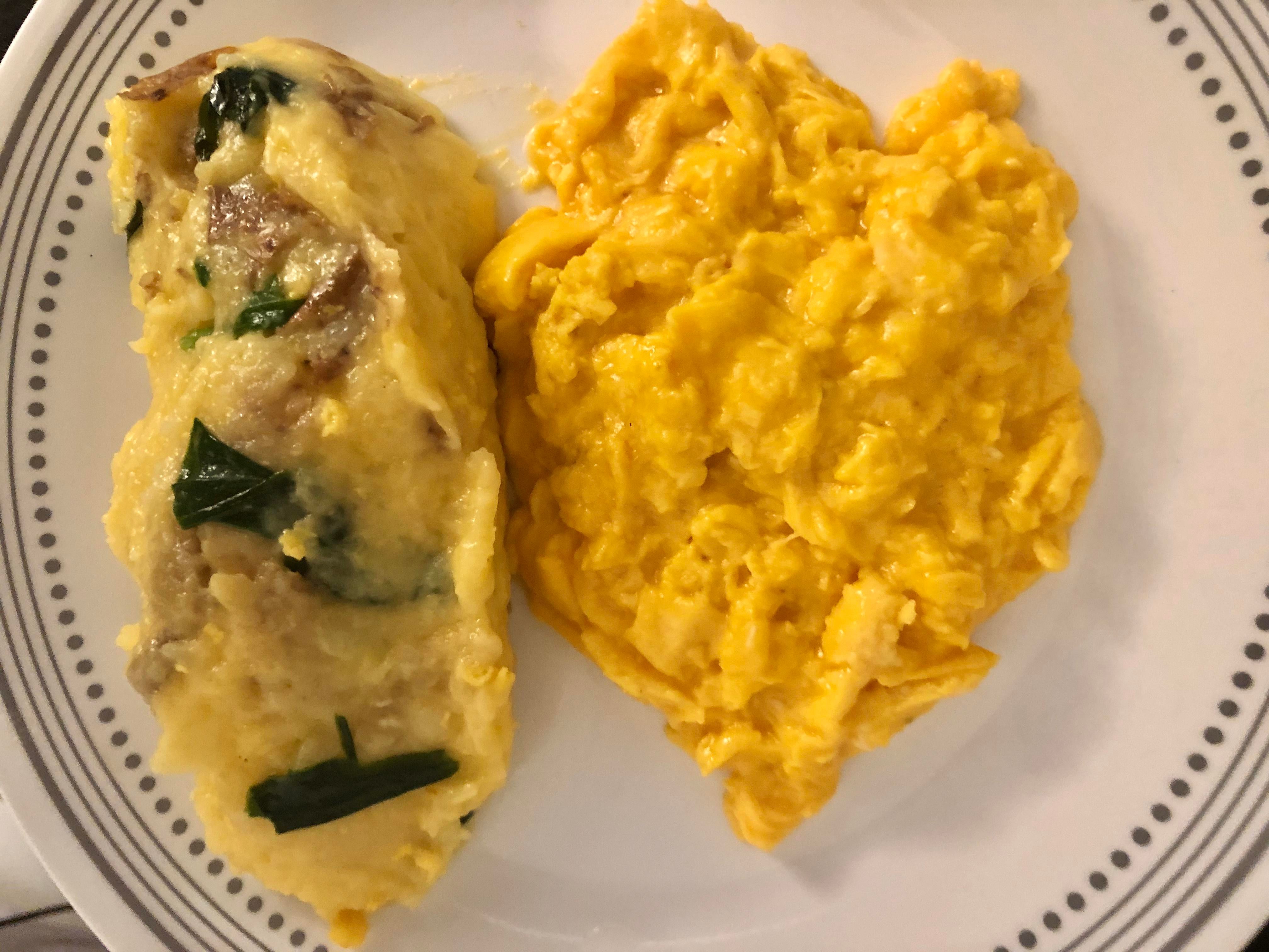 Massaged Potatoes with Ramps and Freshlylaid Scrambled Eggs Dining and Cooking