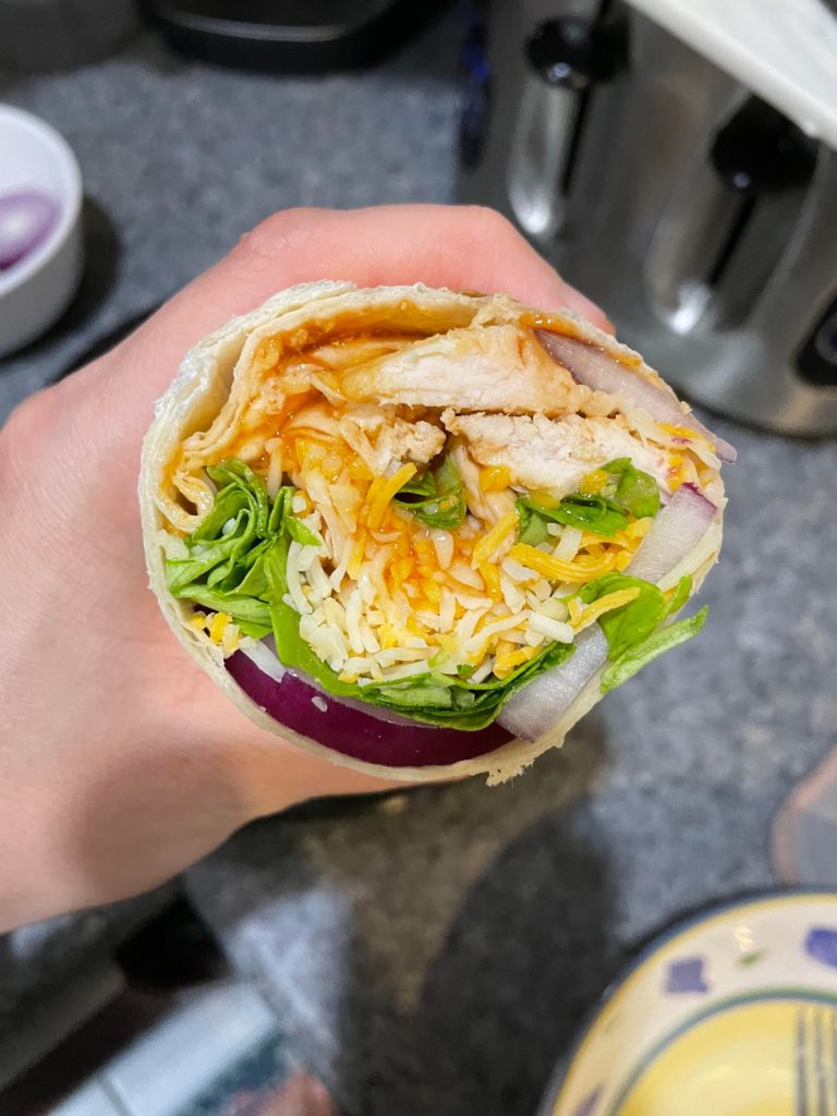 Sweet chili chicken wrap