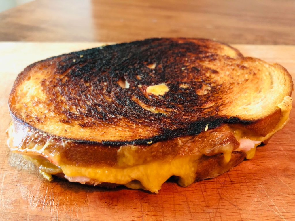 Another burnt grilled cheese, this time on sourdough