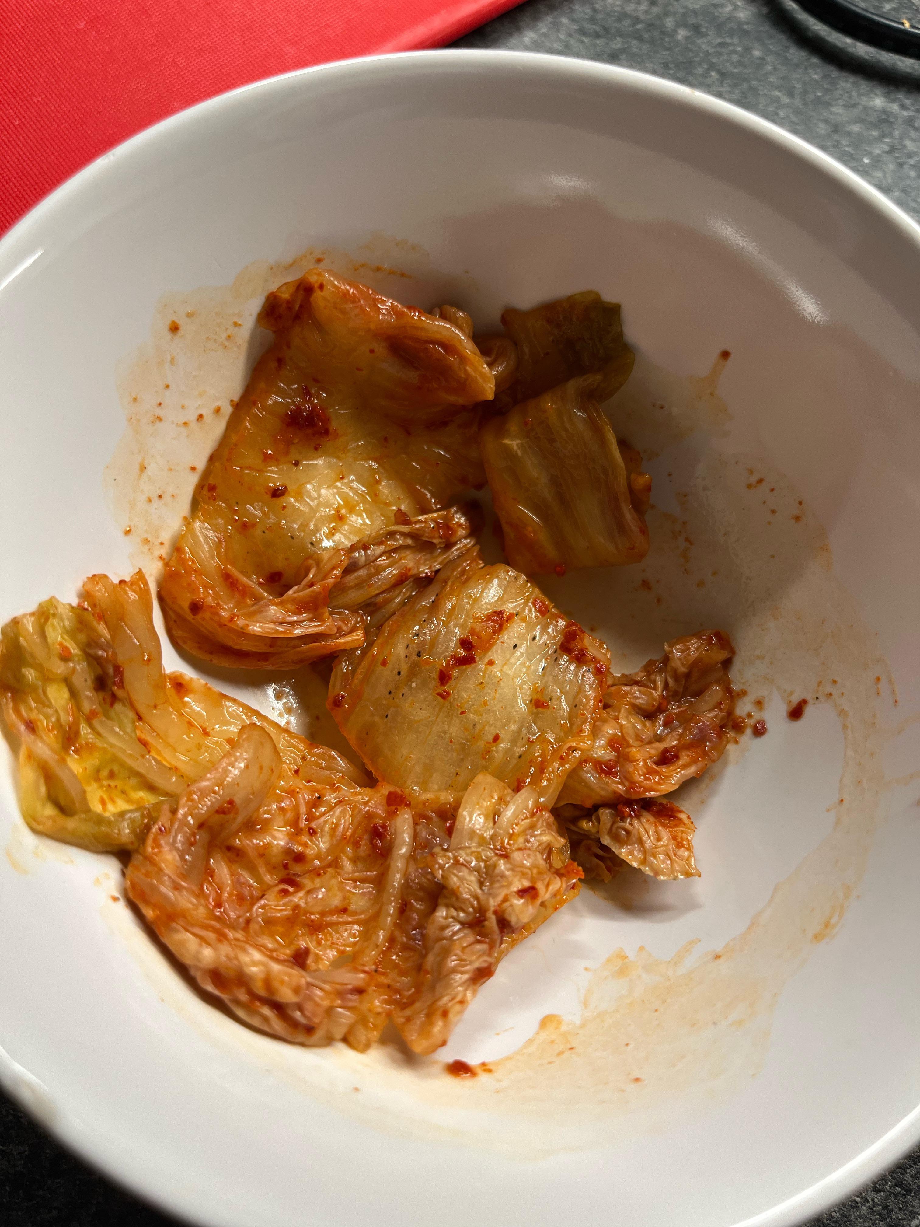 Is this black mold on the kimchi? Should I throw it away? Dining and