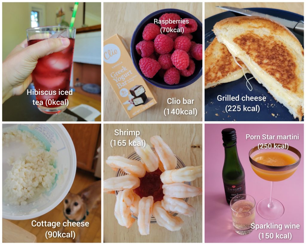 1235 kcal day, 70g protein day I think
