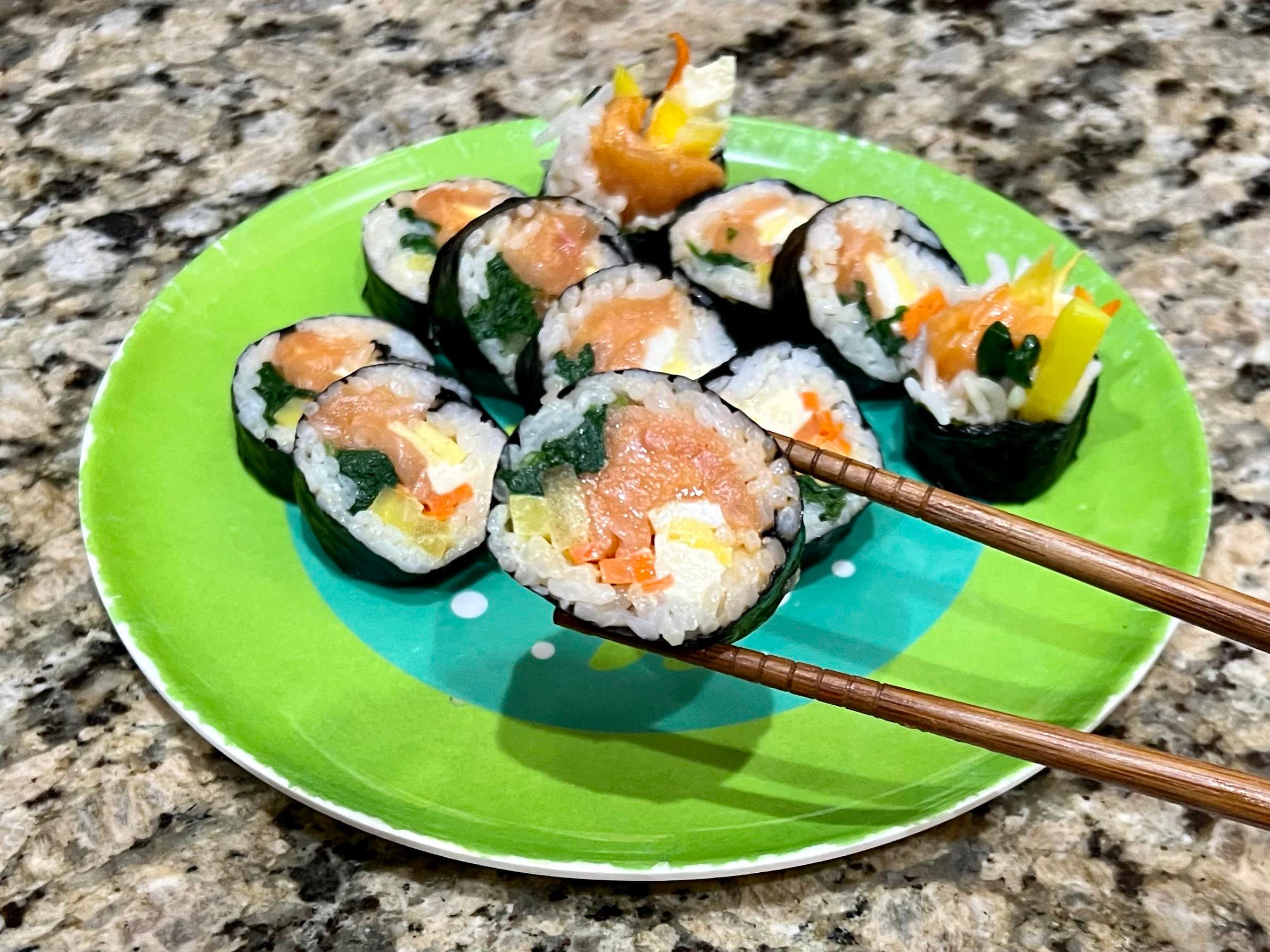 Salmon & Laughing Cow kimbap Dining and Cooking