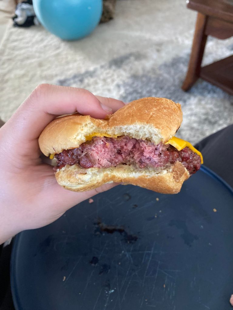 On a scale of rare to well done, what is this burger?