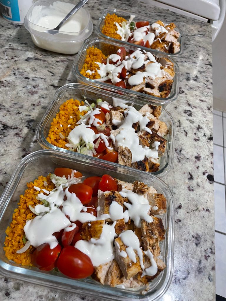 Halal Guys-inspired chicken and (cauliflower) rice platter!