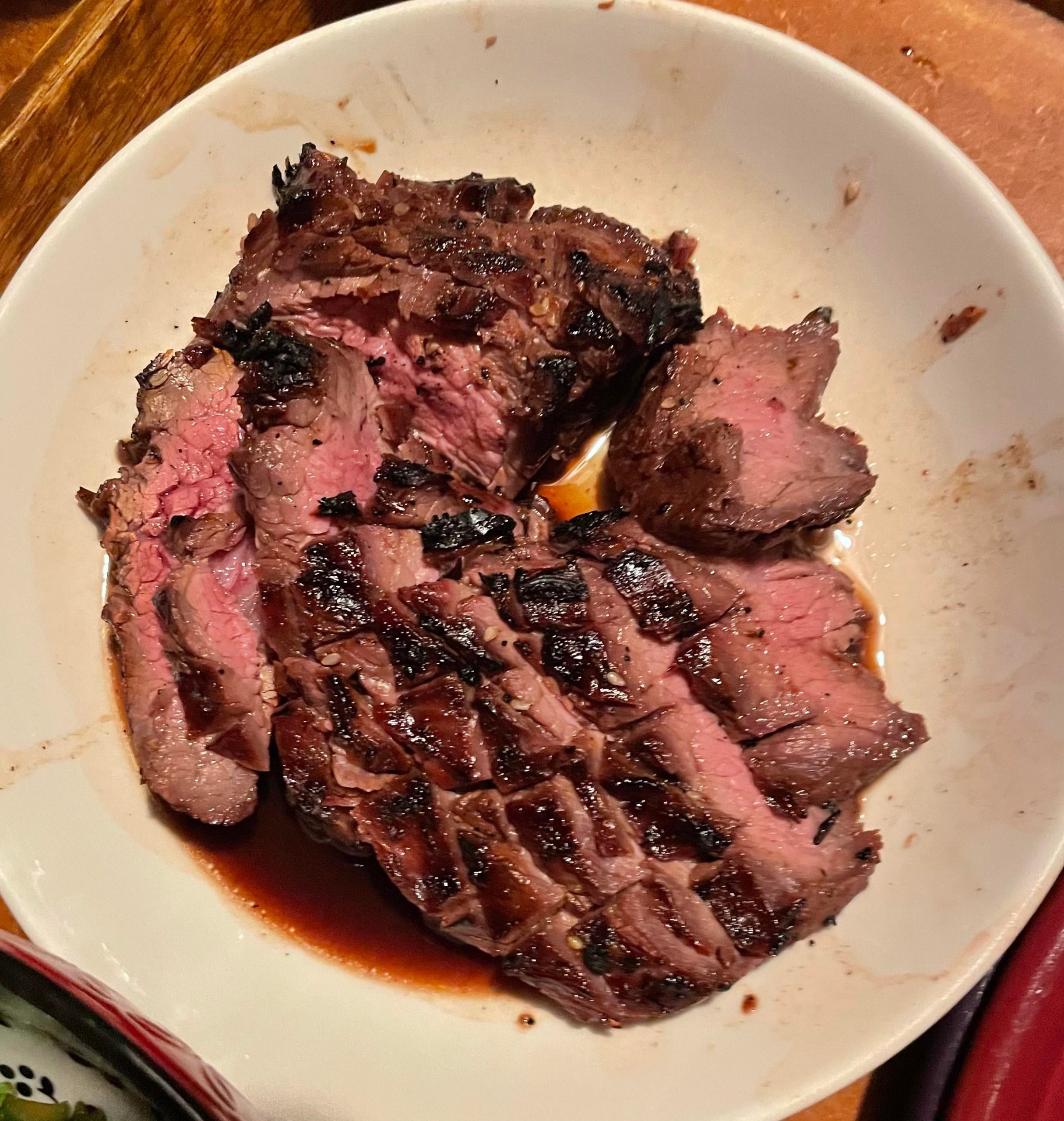 Flank steak, kalbi marinade, grilled Dining and Cooking