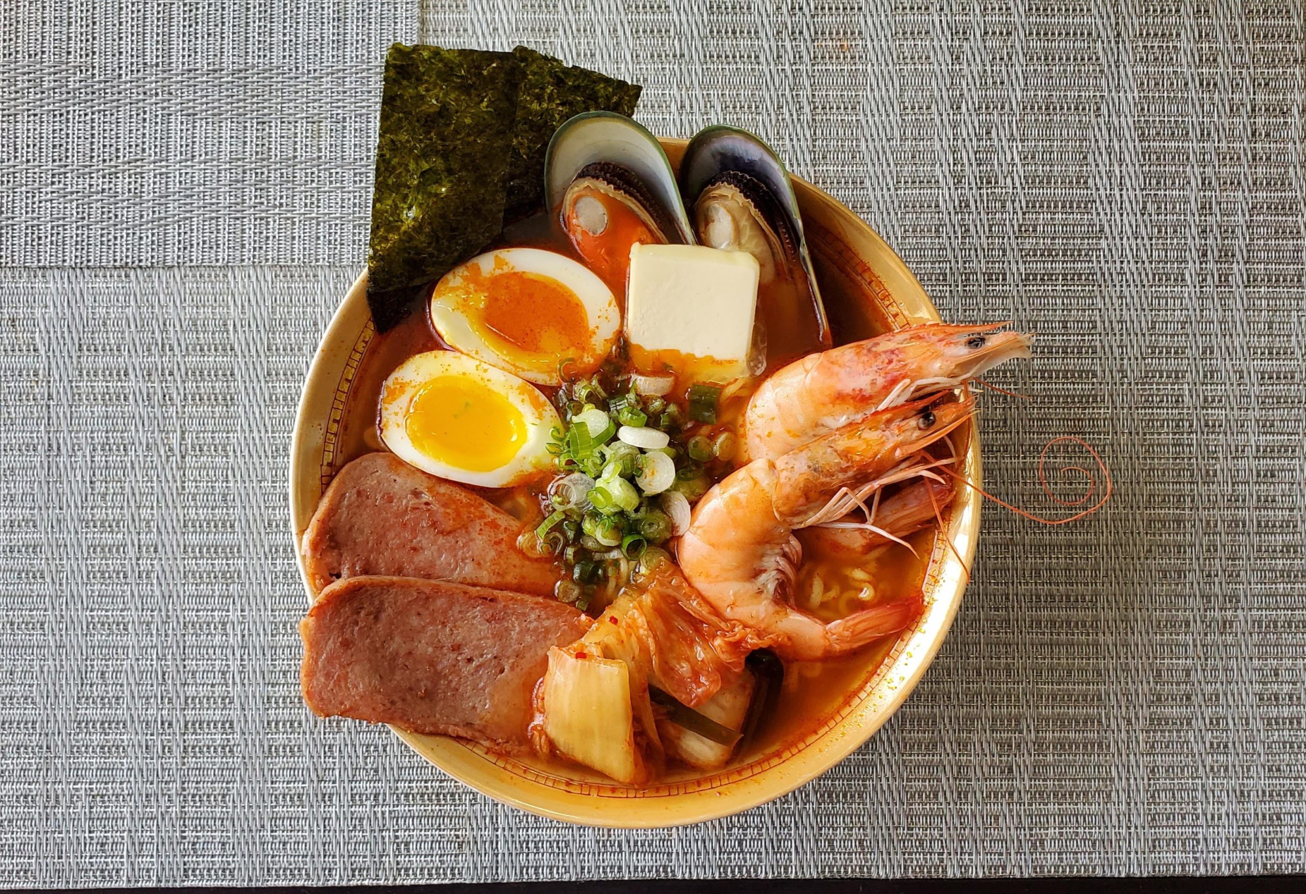 Korean Seafood Kimchi Ramen Dining and Cooking