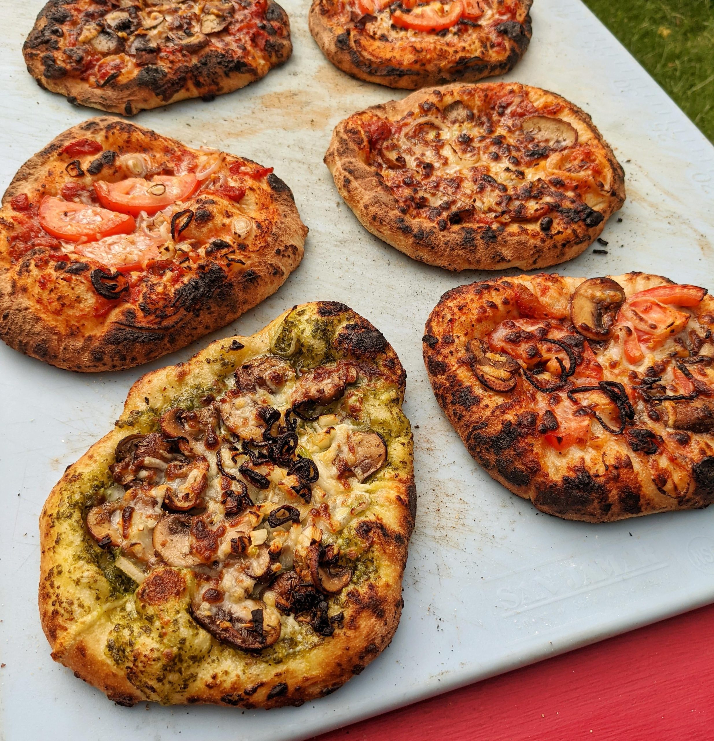 Windy day backyard pizza party Ooni oven & 68 hydration dough Dining and Cooking