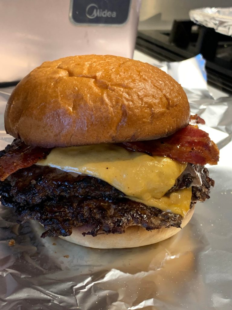 Double smashed cheeseburger I made today