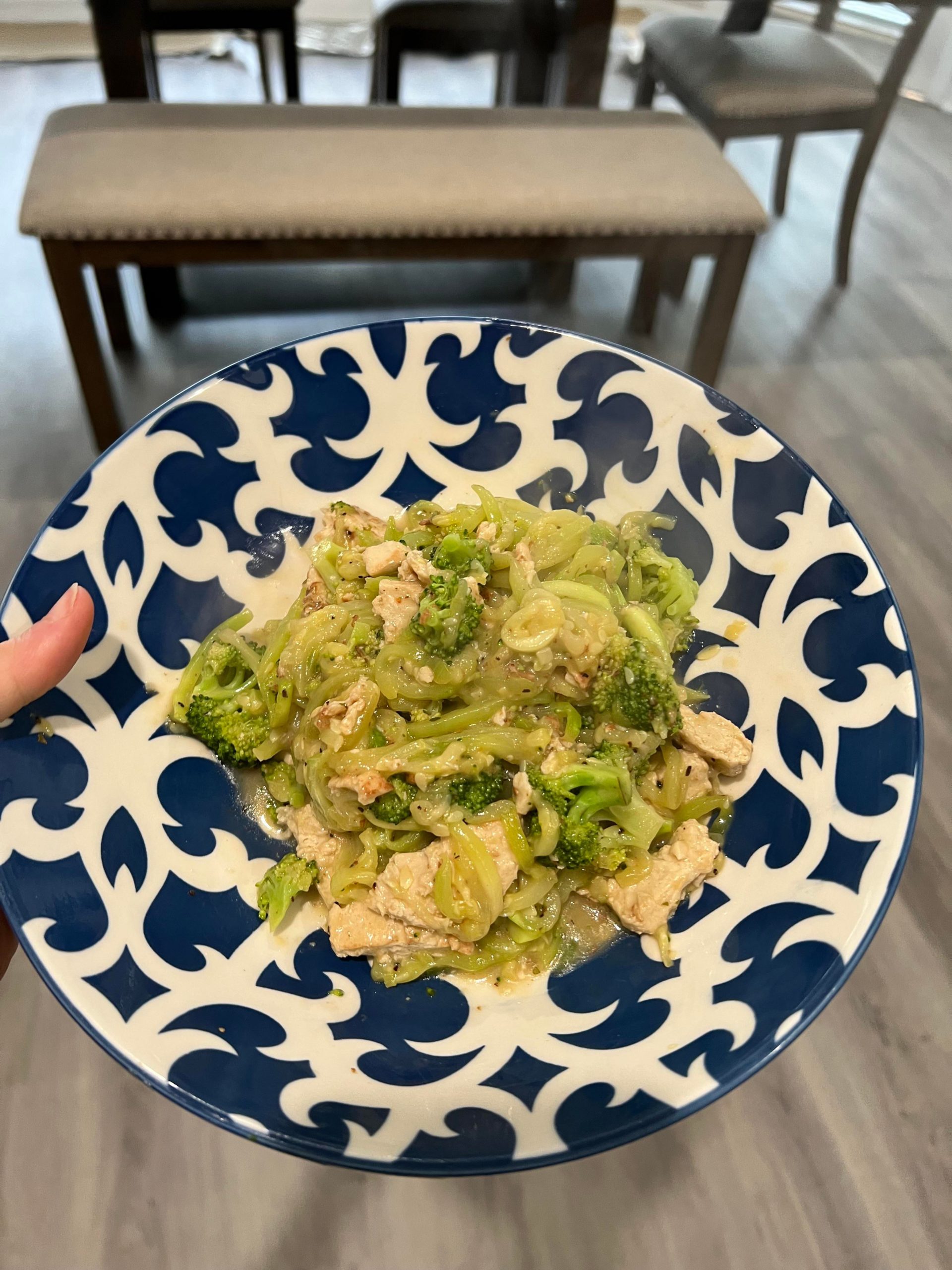 Classic zucchini Alfredo, came out to 360 calories Dining and Cooking