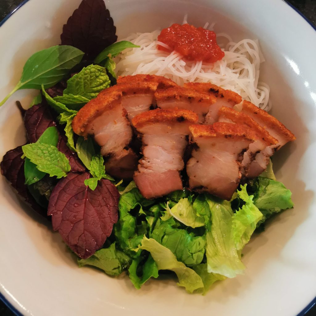 Crispy roast pork vermicelli bowl