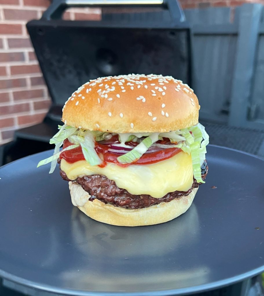 Homemade whopper style burger