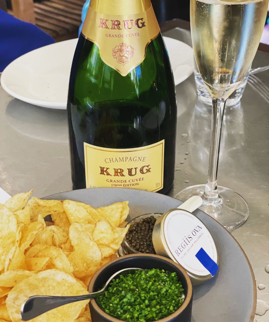 Krug Grande Cuvée 170ÈME edition paired nicely with Thomas Keller’s chips, caviar and crème fraîche.