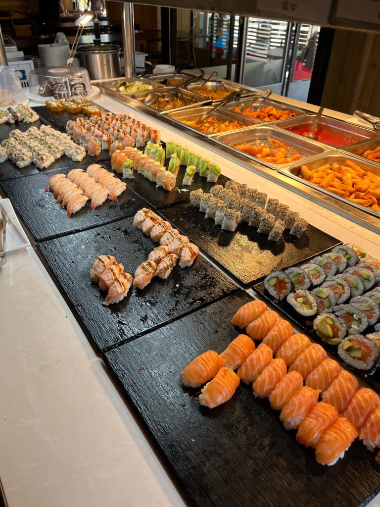 Sushi buffet (this stuff sat out in heat for hours)