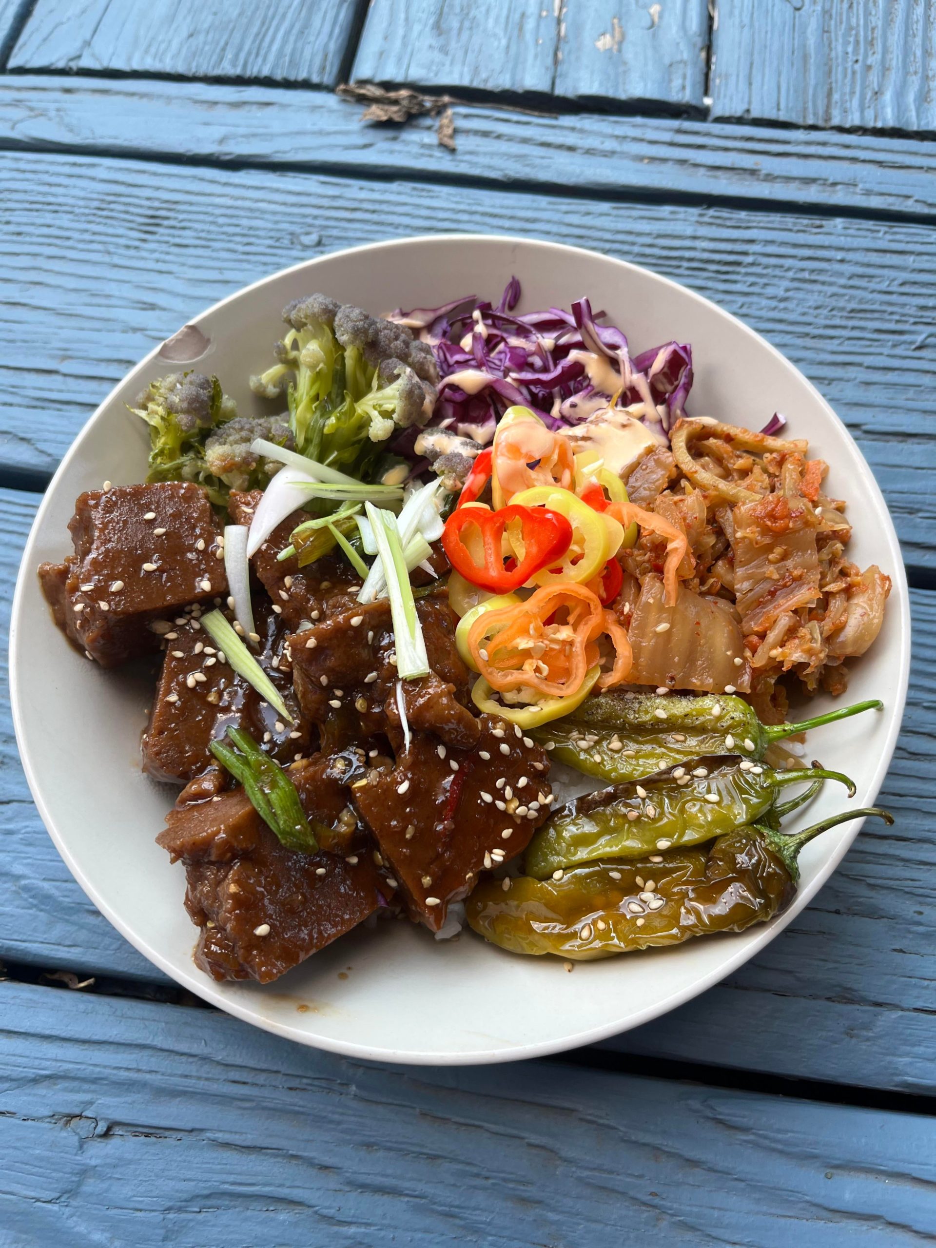 Seitan bulgogi bibimbap bowl Dining and Cooking