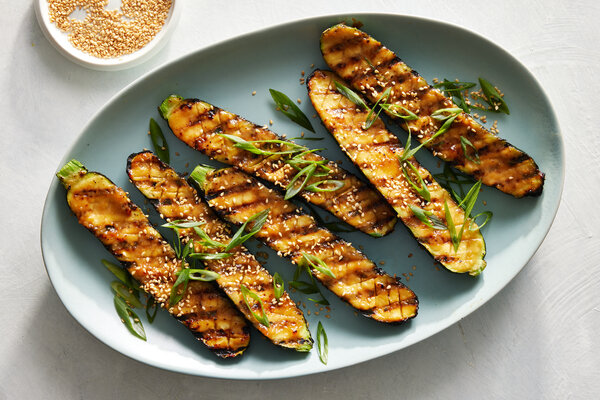 Grilled Zucchini With Miso Glaze