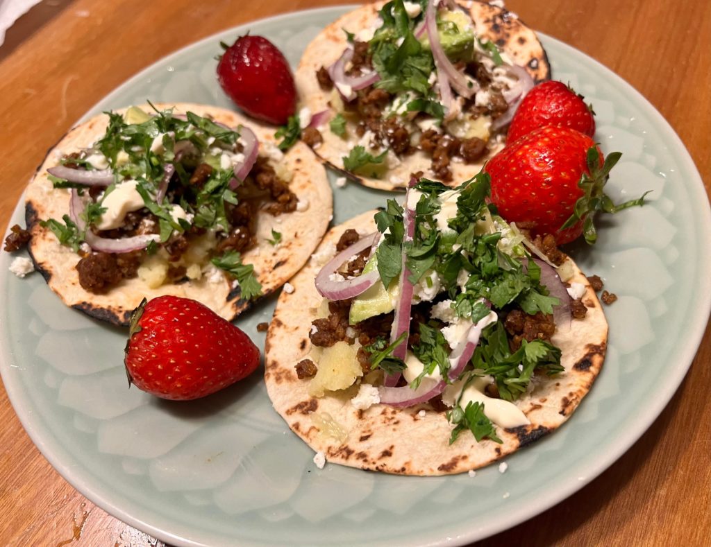 Potato + Veggie Beef Tacos!