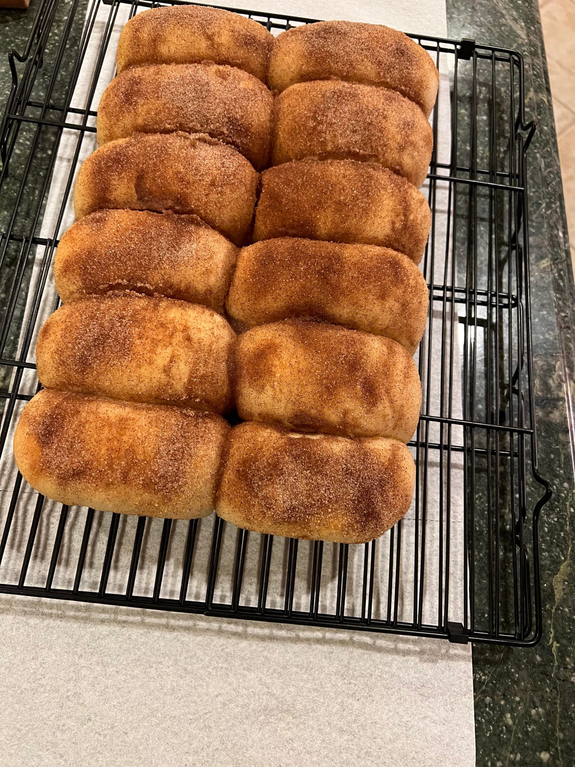 Made Joshua Weissmans cinnamon breadsticks, may not look the best but