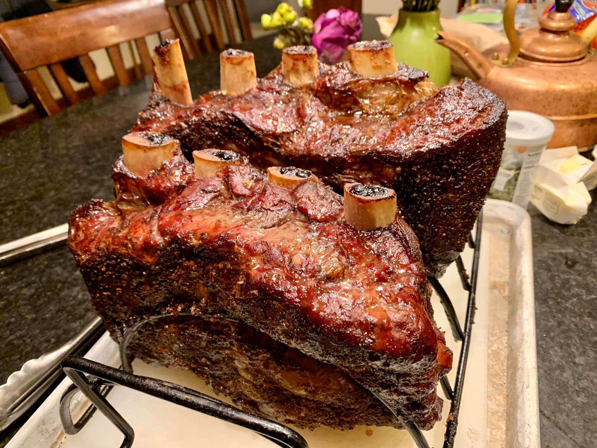 Dino Beef Ribs coming off the smoker Dining and Cooking
