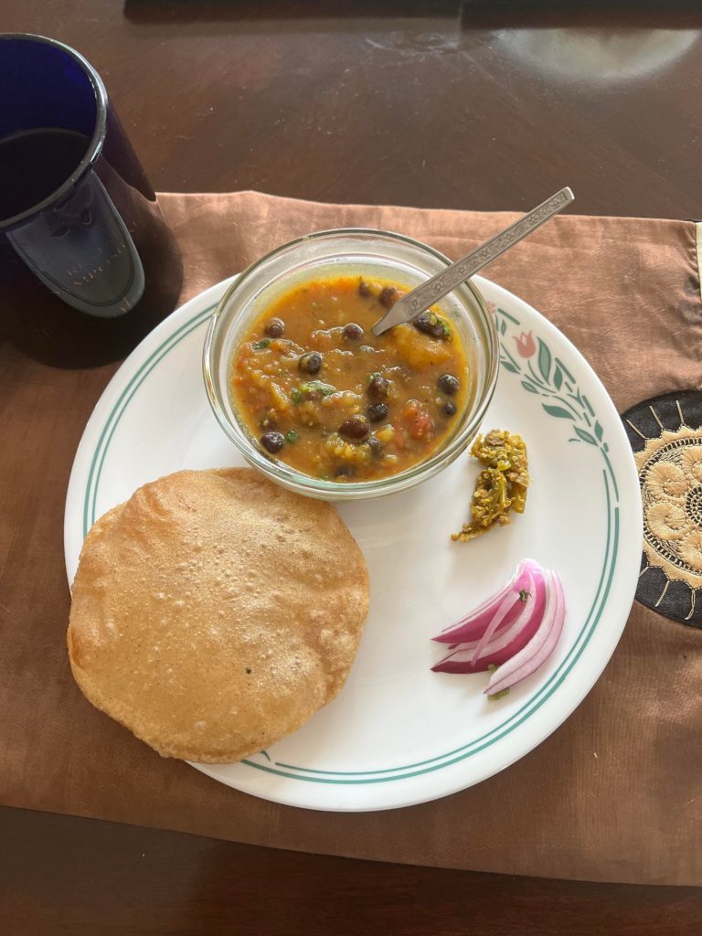 Trying Indian home food for the first time