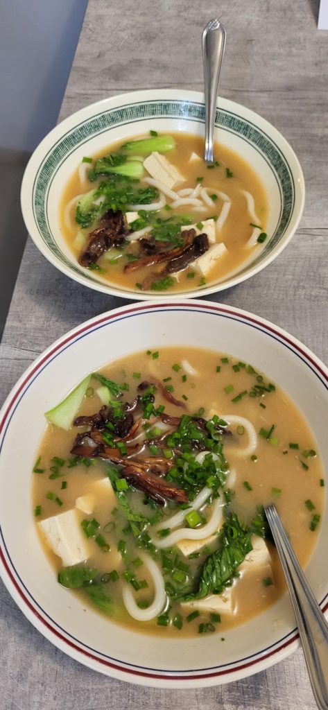 Miso udon soup with tofu