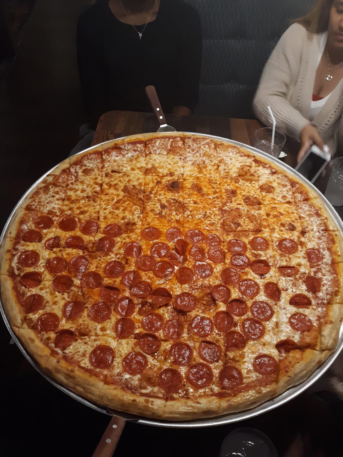 Giant Cheese & Pepperoni Pizza With Friends - Dining and Cooking