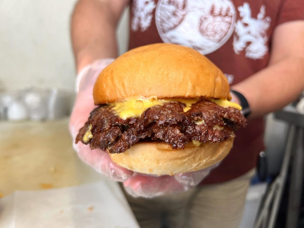 Classic triple smash burger