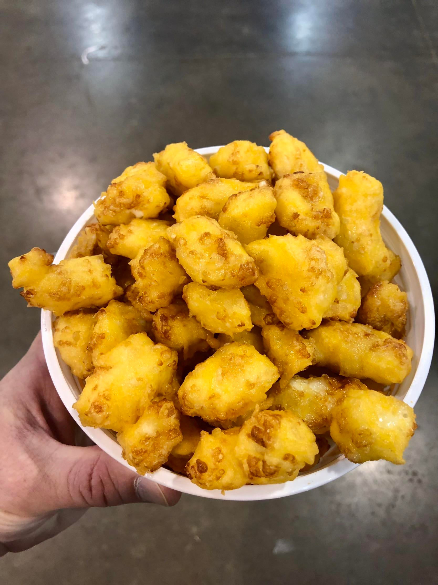 Cheese curds from “The Mouth Trap” at the Minnesota State Fair Dining