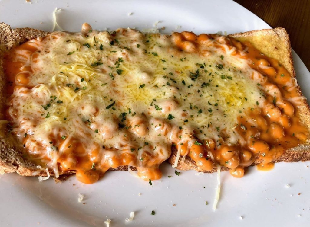 Cheesy beans on toast