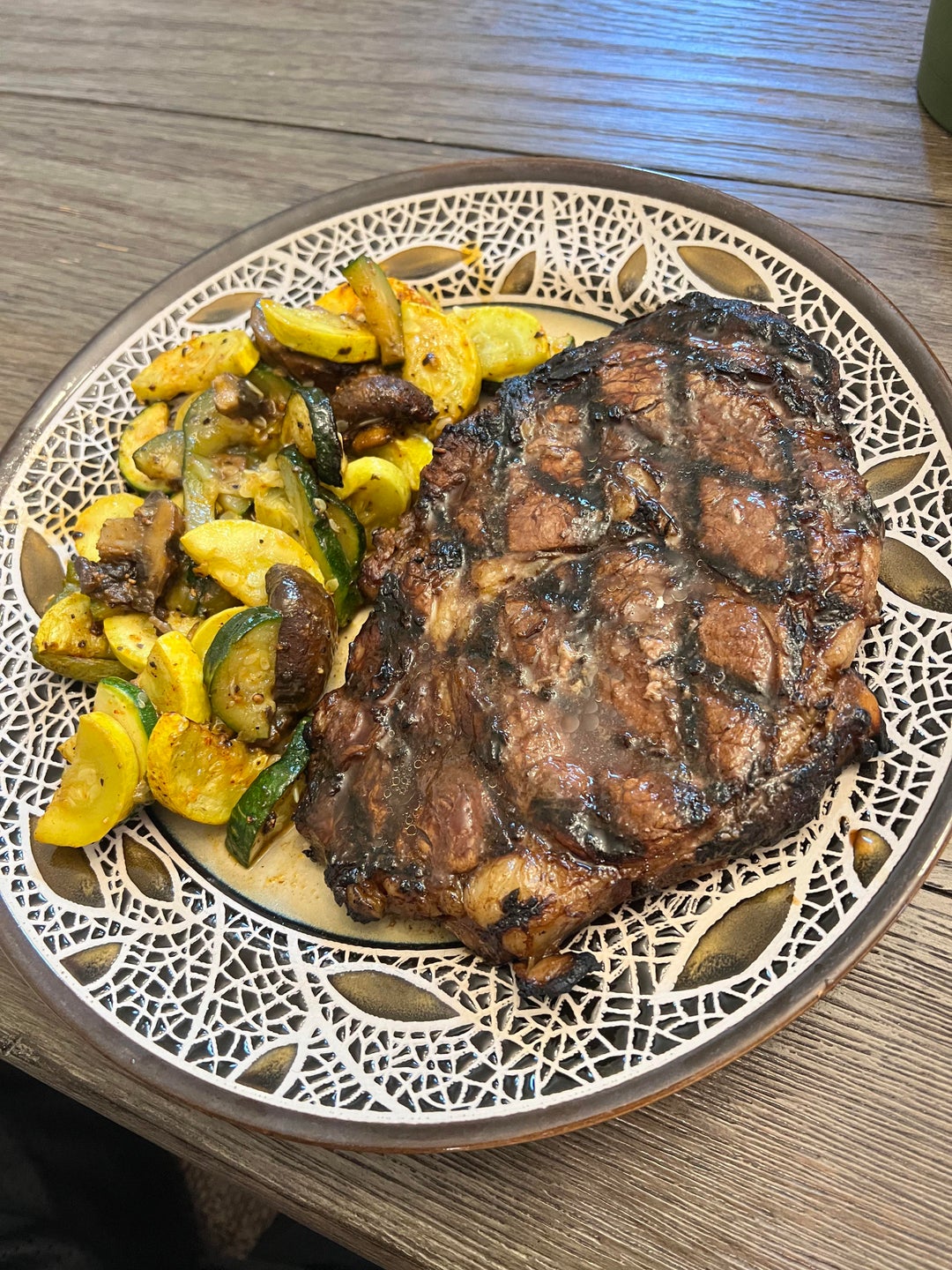 Still learning, but tonight’s ribeye Dining and Cooking