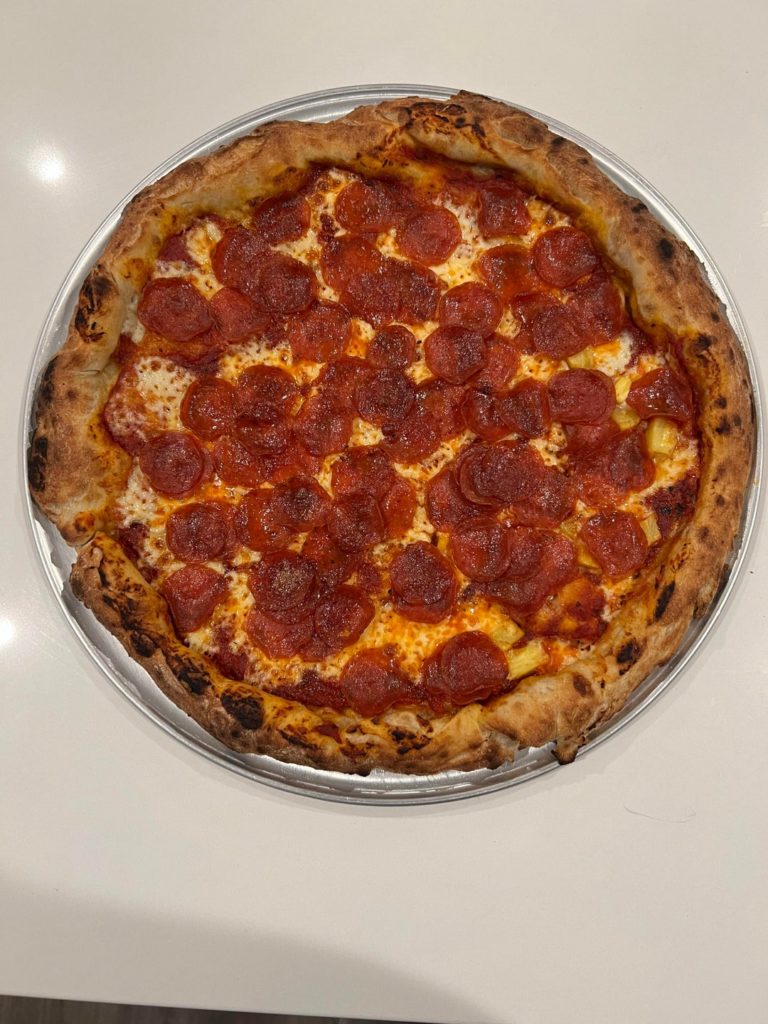 Thin pizza with THICK crust