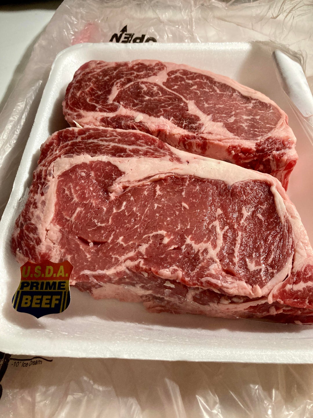 Reverse seared Costco ribeyes. Saved a piece for my good girl. Dining