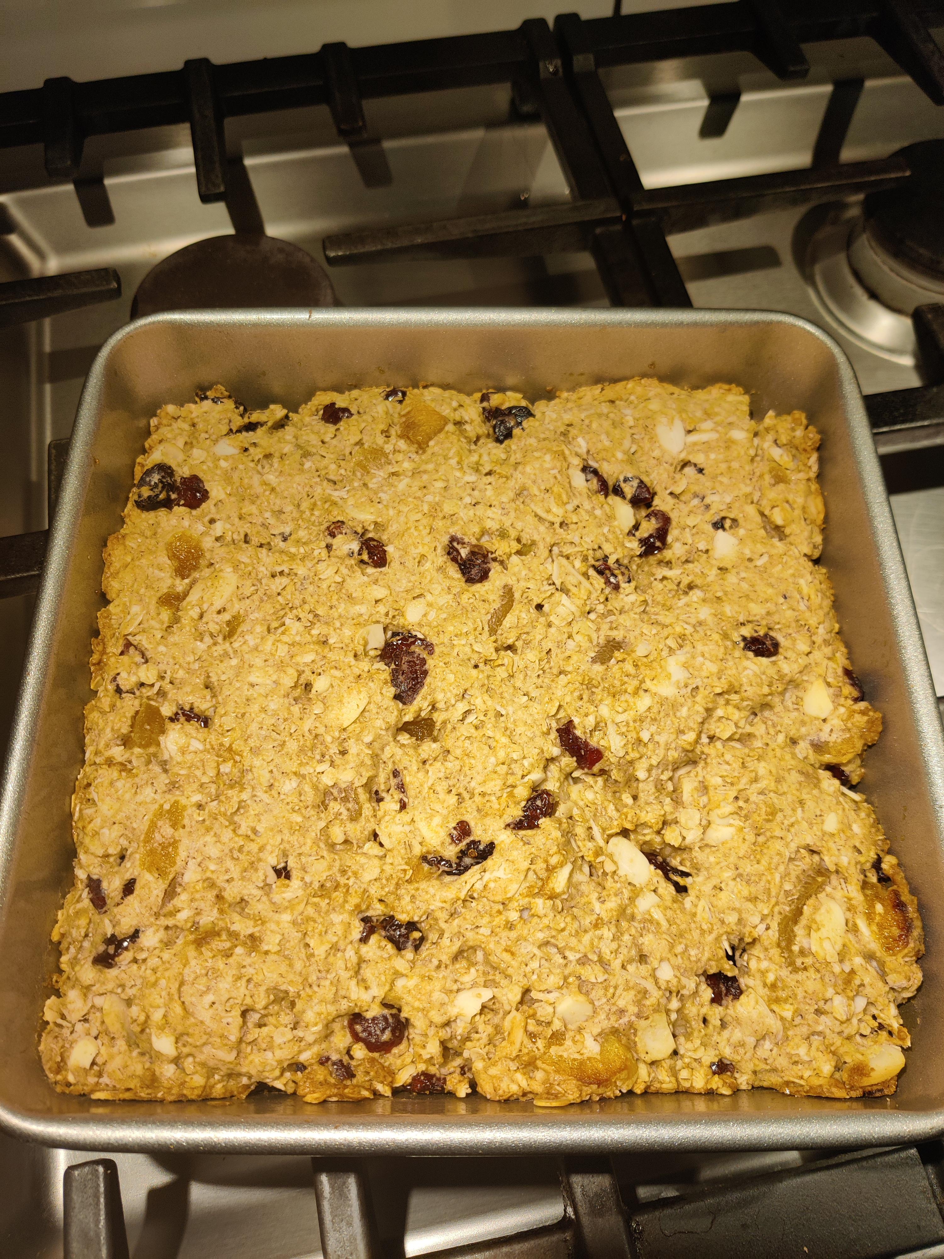 Fruit and nut breakfast bar prep Dining and Cooking