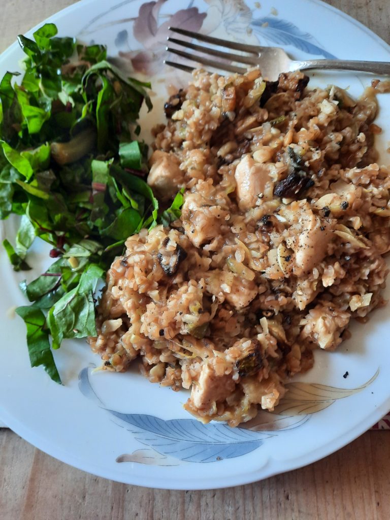 Not very pretty, but all the veggies are home grown! pretty tasty and used a good amount of courgettes