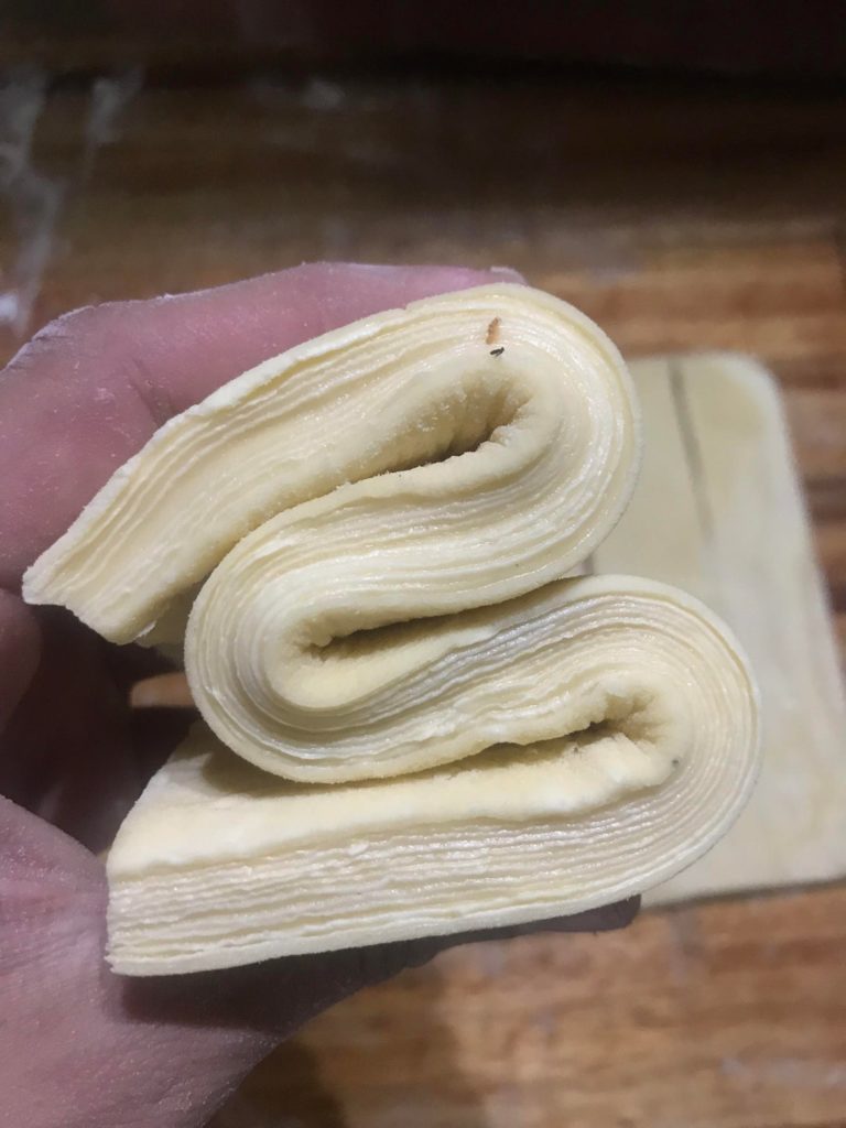 Brioche feuillete, laminated by hand