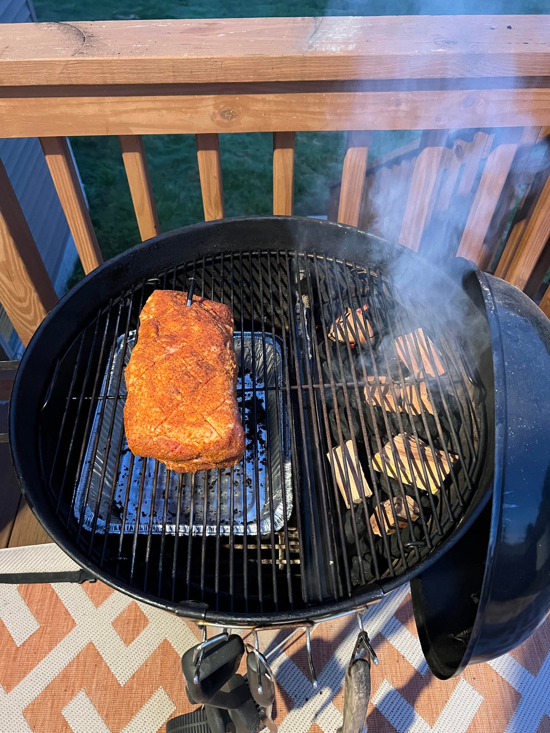 Smoked my first pork butt on my er Kettle with the Slow and Sear