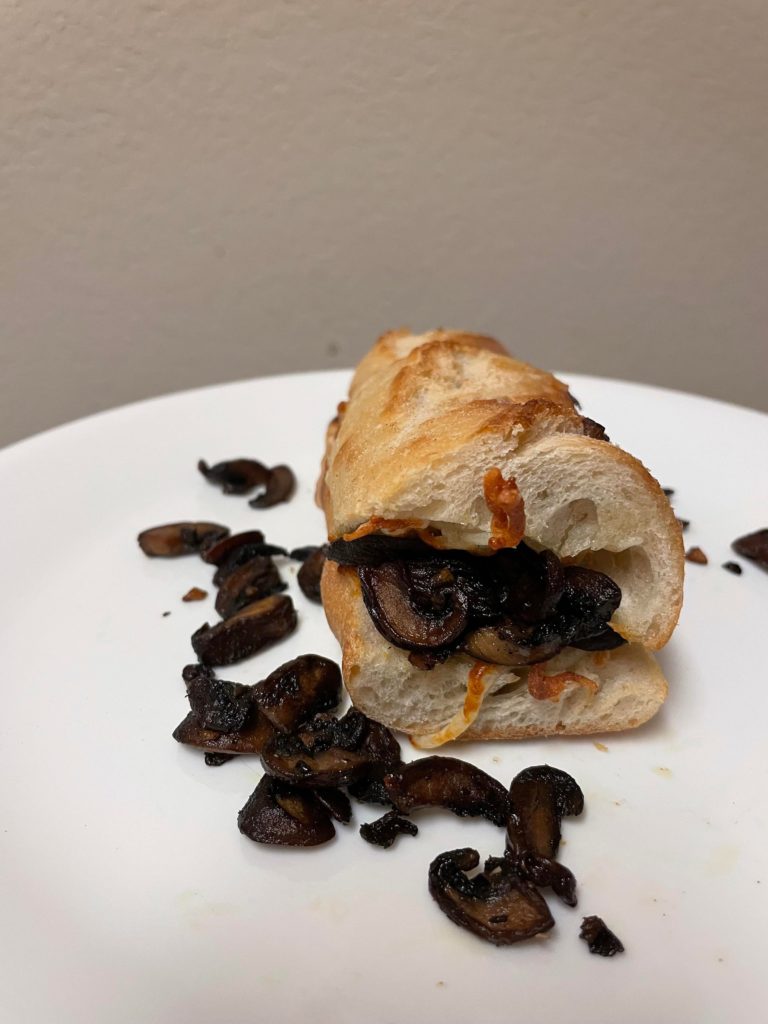 Mushroom mozzarella toastie