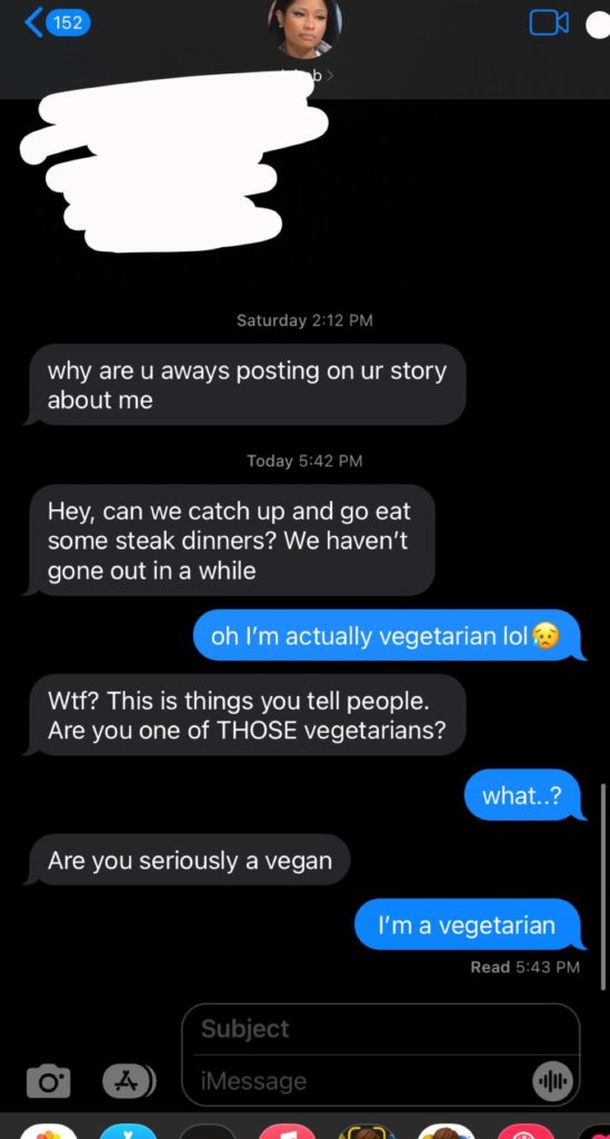 Worst thing about being a vegetarian