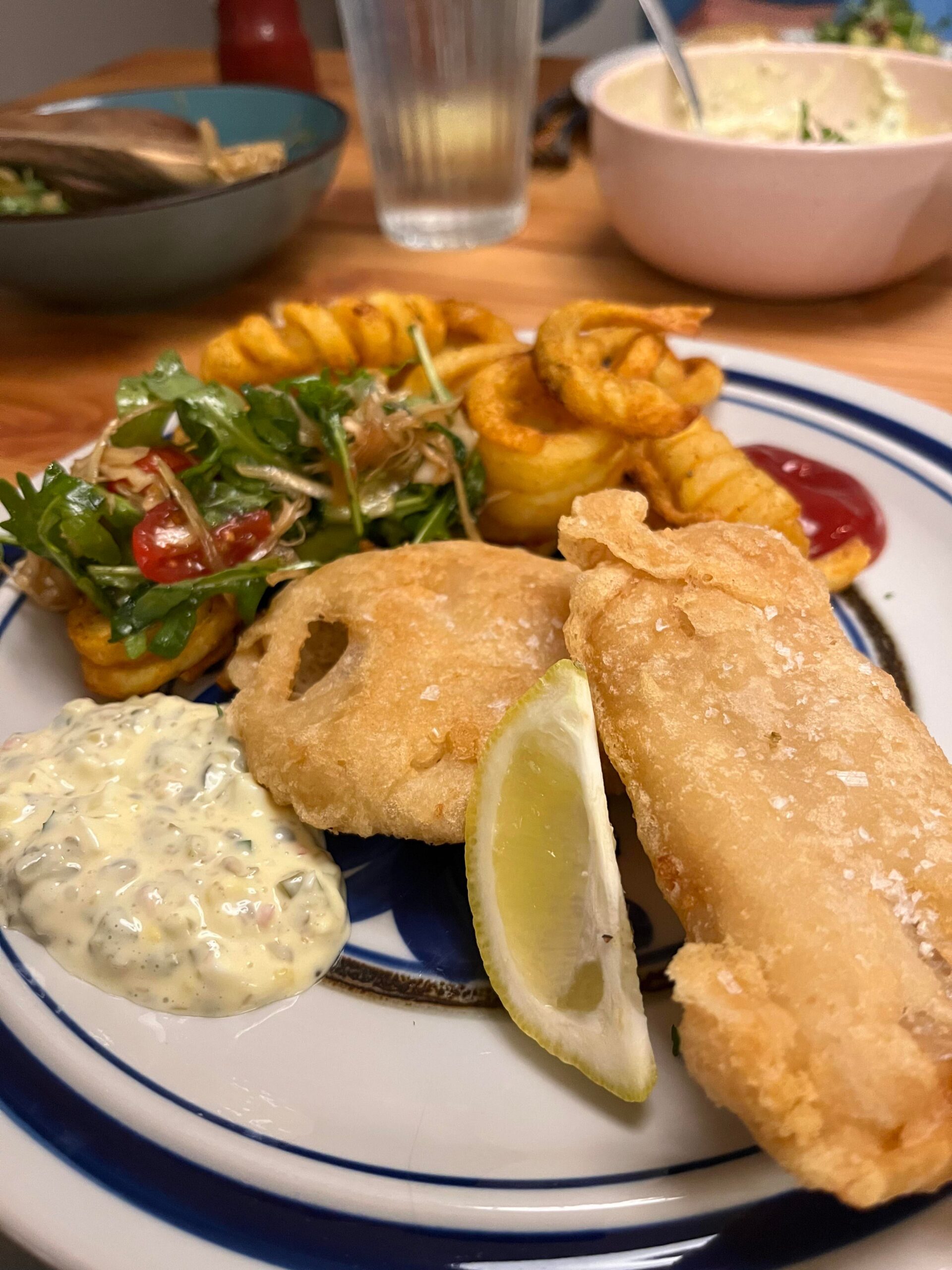 Beer and vodka battered fish with homemade tartar sauce Dining and