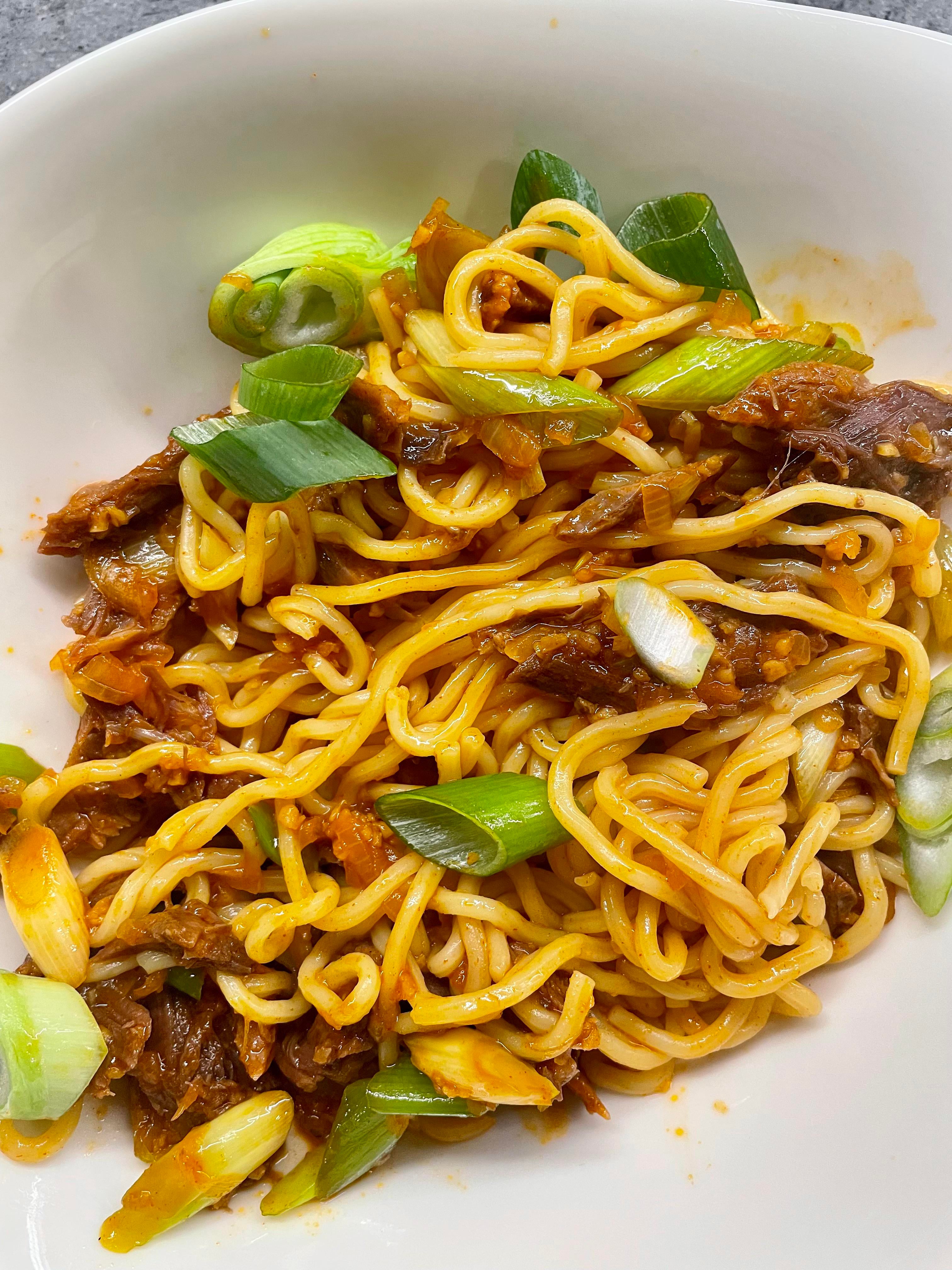 Gochujang Noods slow cooked wild boar Dining and Cooking