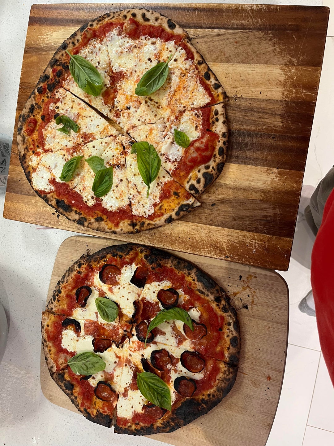 Ooni Karu 16 Margherita and pepperoni duo. Dining and Cooking