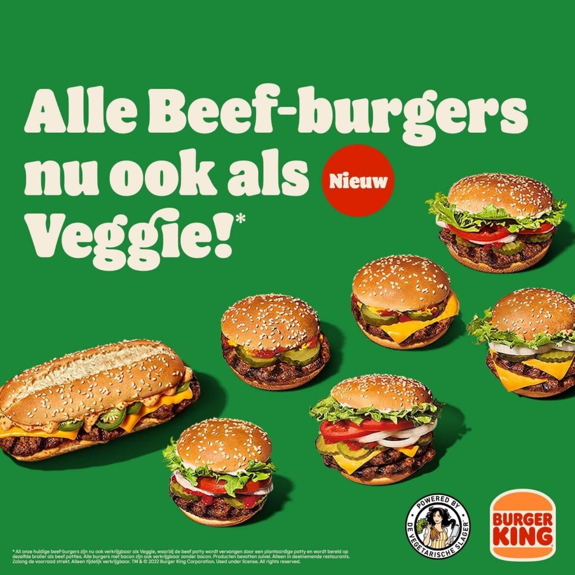 BK NL just upped the game, all beef burgers are available with veggie party for same price.